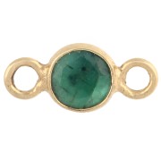 Imitation Emeraude - Intercalaire rond facetté 4.5 mm pierre gemme Argent 925 Doré Or fin - imit Emeraude Intercalaire rond facetté 4.5 mm pierre gemme Argent 925 Doré Or fin - imit Emeraude