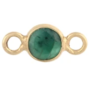 Intercalaire rond facetté 4.5 mm pierre gemme Argent 925 Doré Or fin - imit Emeraude