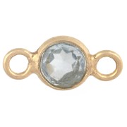 Intercalaire rond facetté 4.5 mm imit gemme Argent 925 Doré Or fin Hydro Blue Topaze