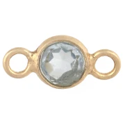 Intercalaire rond facetté 4.5 mm imit gemme Argent 925 Doré Or fin Hydro Blue Topaze