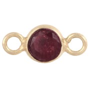 imitation Rubis - Intercalaire rond facetté 4.5 mm pierre gemme - Argent 925 Doré Or fin - imit Rubis Intercalaire rond facetté 4.5 mm pierre gemme - Argent 925 Doré Or fin - imit Rubis