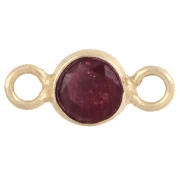 Intercalaire rond facetté 4.5 mm pierre gemme - Argent 925 Doré Or fin - imit Rubis