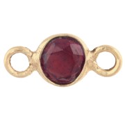 Grenat - Intercalaire rond facetté 4.5 mm pierre gemme - Argent 925 Doré à l'or fin - Grenat Intercalaire rond facetté 4.5 mm pierre gemme - Argent 925 Doré à l'or fin - Grenat