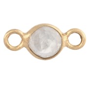 Pierre de lune - Intercalaire rond facetté 4.5mm pierre gemme Argent 925 Doré Or fin - Pierre de lune Intercalaire rond facetté 4.5mm pierre gemme Argent 925 Doré Or fin - Pierre de lune