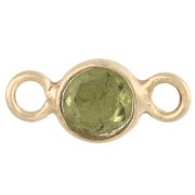 Peridot - Intercalaire rond facetté 4.5 mm pierre gemme - Argent 925 Doré à l'or fin - Peridot Intercalaire rond facetté 4.5 mm pierre gemme - Argent 925 Doré à l'or fin - Peridot