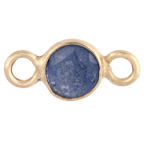 Intercalaire rond facetté 4.5 mm pierre gemme Argent 925 Doré Or fin - imit Saphir