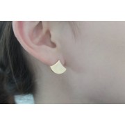 Clous d'oreilles style oriental avec anneaux ouvert 12 mm - Doré à l'or fin x2