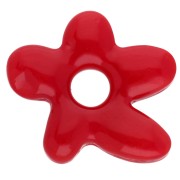 Perle fleur irrégulière 18x17 mm en verre opaque - Rouge x1