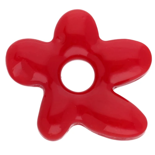 Perle fleur irrégulière 18x17 mm en verre opaque - Rouge x1