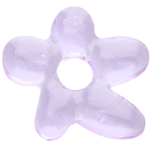 Perle fleur irrégulière 18x17 mm en verre translucide - Lilas x1