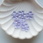 Perle fleur irrégulière 18x17 mm en verre translucide - Lilas x1