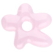 Perle fleur irrégulière 18x17 mm en verre translucide - Rose clair x1