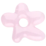 Perle fleur irrégulière 18x17 mm en verre translucide - Rose clair x1