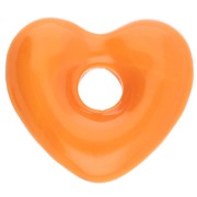 Pendentif coeur 14x15 mm en verre opaque - Orange x1