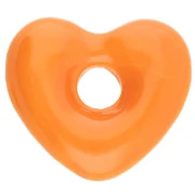 Pendentif coeur 14x15 mm en verre opaque - Orange x1