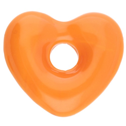 Pendentif coeur 14x15 mm en verre opaque - Orange x1