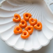 Pendentif coeur 14x15 mm en verre opaque - Orange x1