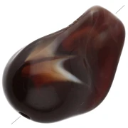 Perles irrégulières 21x15 mm en résine translucide - Marbré Marron foncé x10