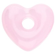 Pendentif coeur 14x15 mm en verre translucide - Rose clair x1