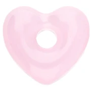 Pendentif coeur 14x15 mm en verre translucide - Rose clair x1
