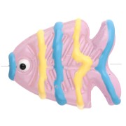 Perle poisson en verre 22x19 mm - Rose clair - Jaune - Bleu x1