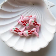 Perle Santiag - botte de cowboy 24x17 mm en verre - Motif piment - Rose - Rouge