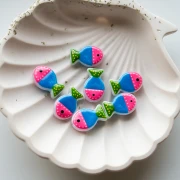 Perle poisson 20x13 mm en verre - Rose - Bleu foncé - Vert x1