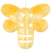Perle libellule 19x17 mm en verre translucide - Jaune x1