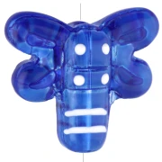 Perle libellule 19x17 mm en verre translucide - Bleu foncé x1