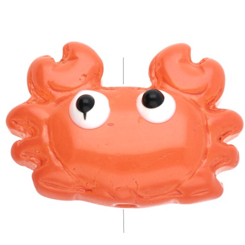 Perle crabe 15.5x21.5 mm en verre - Orange Foncé x1