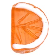 Perle tranche d'orange 18.5x13 mm en verre - Orange - Blanc x1