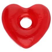 Pendentif coeur 14x15 mm en verre translucide - Rouge x1