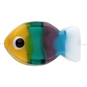 Perle poisson 20.5x12 mm en verre - Rayé - Jaune - Vert - Marron x1|raw }}