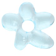 Perle fleur irrégulière 18x17 mm en verre translucide - Bleu ciel x1