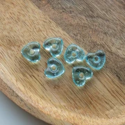 Pendentif coeur 14x15 mm en verre translucide - Bleu clair x1
