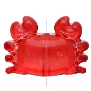 Perle crabe 15.5x21.5 mm en verre transparent - Rouge foncé x1