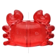 Perle crabe 15.5x21.5 mm en verre transparent - Rouge foncé x1