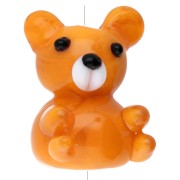 Perle ourson 19x14 mm en verre - Orange marbré x1|raw }}