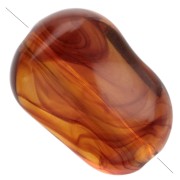 Perles ovale irrégulières 16x11 mm en acrylique transparent - Marbré Ambre x15|raw }}