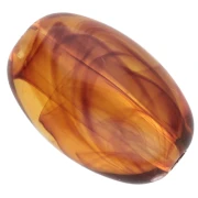 Perles olives 14x9 mm en acrylique transparent - Ambre marbré x20