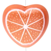Perle coeur 17x18 mm en acrylique - motif orange - Orange x1
