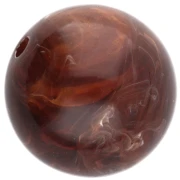 Perles rondes 15.5 mm en acrylique opaque - Marron marbré x5