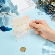 Porte carte en acrylique 12x7 cm - support pour carte visite - Transparent x1