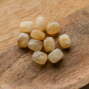 Perles rectangles arrondies 13x10.5 mm en acrylique - Beige marbré x10