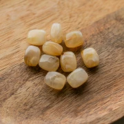 Perles rectangles arrondies 13x10.5 mm en acrylique - Beige marbré x10