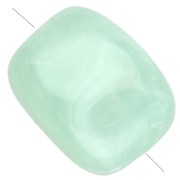 Perles rectangles arrondies 13x10.5 mm en acrylique - Vert d'eau marbré x10