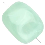 Perles rectangles arrondies 13x10.5 mm en acrylique - Vert d'eau marbré x10