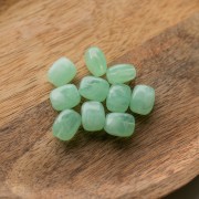 Perles rectangles arrondies 13x10.5 mm en acrylique - Vert d'eau marbré x10