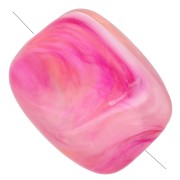 Perles rectangles arrondies 13x10.5 mm en acrylique - Fuchsia marbré x10