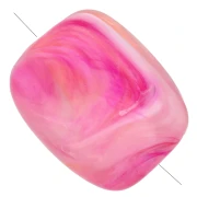Perles rectangles arrondies 13x10.5 mm en acrylique - Fuchsia marbré x10
